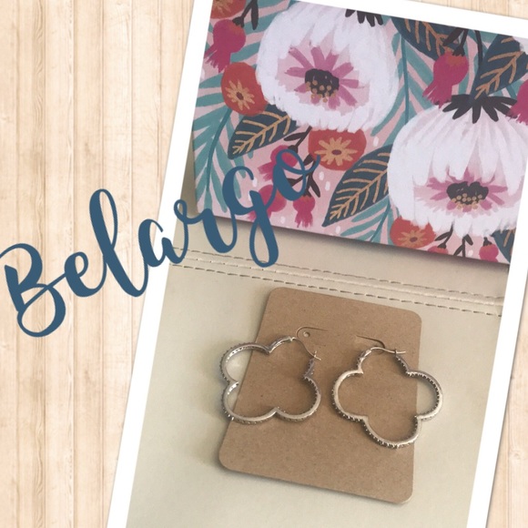 belargo Jewelry - BELARGO clover in and out hoop earrings